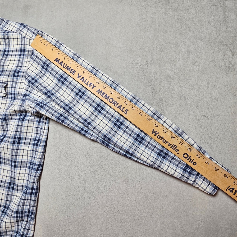 Polo Ralph Lauren Mens XXL Blue White Plaid Cotton Button Down Shirt Long Sleeve - Picture 7 of 16
